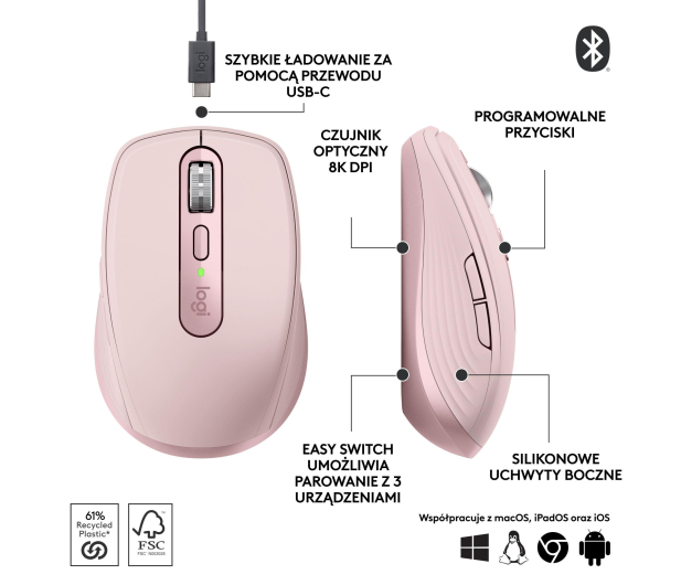 LOGITECH MX Anywhere 3S Różowy 910-006931 - 1145835 - zdjęcie 12